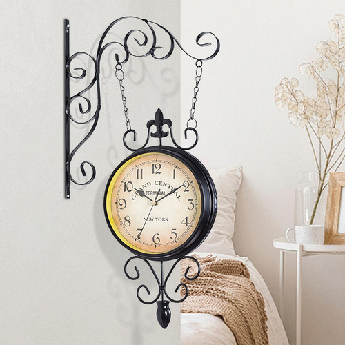 Reloj De Pared De Doble Cara Para Estación, Reloj De Pared