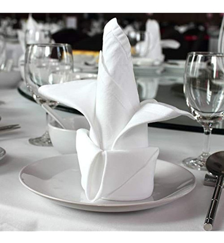 Servilletas Blancas De 24 Piezas Para Banquetes Y Restaurant