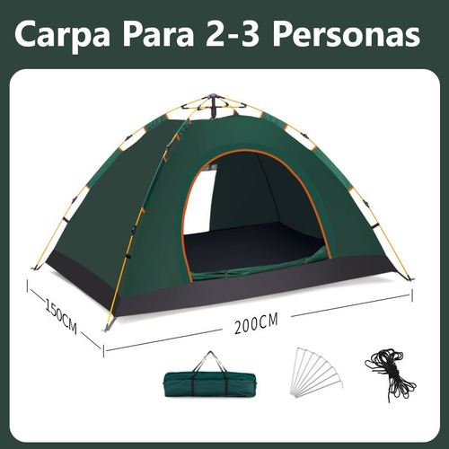 Carpa De 3 Personas De Armado Automático Rápido-fácil 2x1.5m