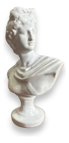 Escultura De Cerámica Esmaltada Dios Griego Apolo