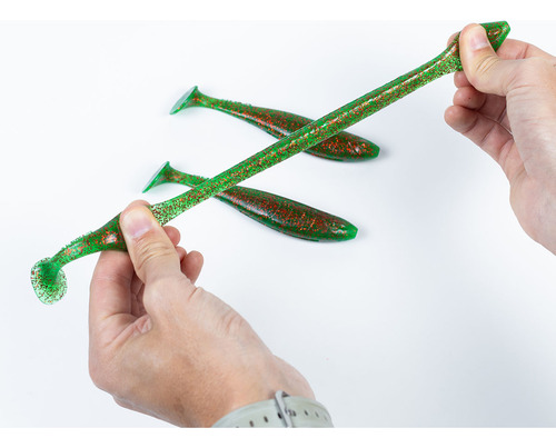 Señuelo Red Fish Soft Golden X10 De Goma X 3 Unidades 14cm Color Verde
