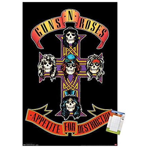 Póster De Pared Cruz De Guns N' Roses, 22.375  X 34 , ...