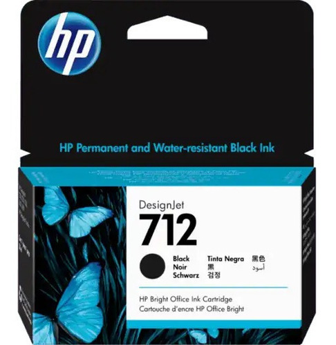 Cartucho De Tinta Hp Plotter 712 3ed70a Preto 38ml Original 