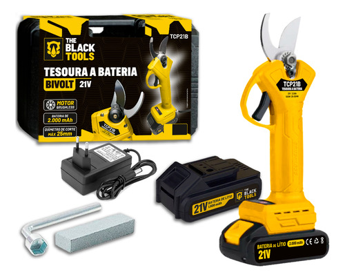 Tesoura Poda Sem Fio 21v Tcp21b Bivolt Com 2 Baterias