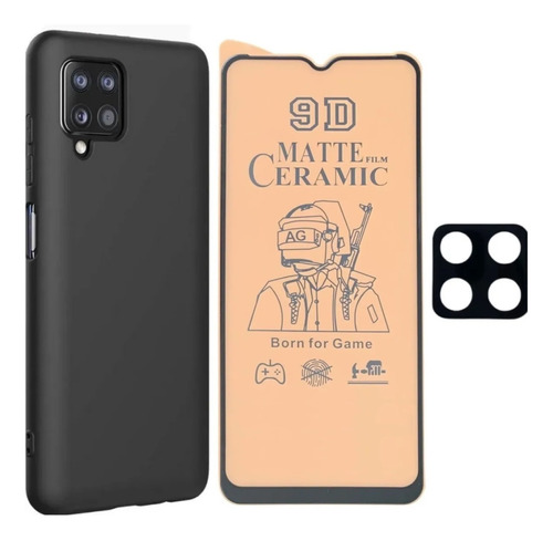 Silicone Case + Cerámica + V Cámara Para Samsung Galaxy M12