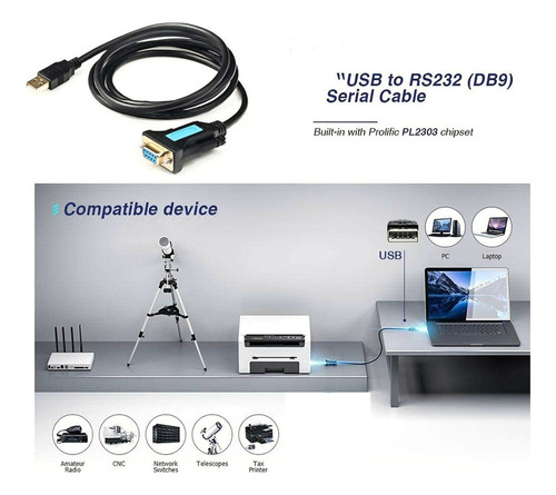 Para Adaptador Con Cable Usb 2.0 Macho A Rs232 Hembra Con