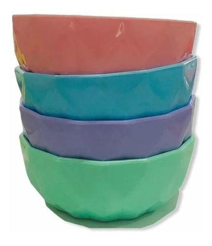 Bowl Comportera Plastico Color Pastel Recipiente Pack X10 