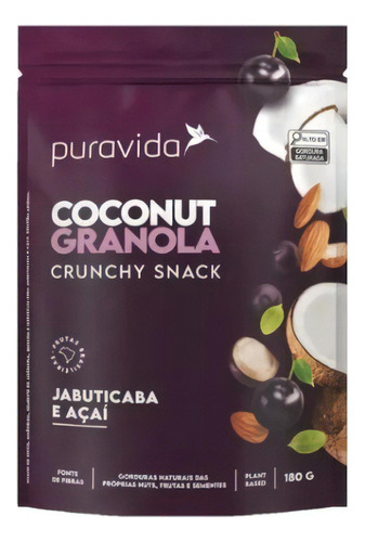 Coconut Granola Jabuticaba, Açaí Zero Açúcar E Glúten -180g