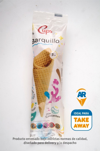 Imagen 3 de 10 de Cucurucho A R Barquillo Cups Clásico Para Helado 1 Caja