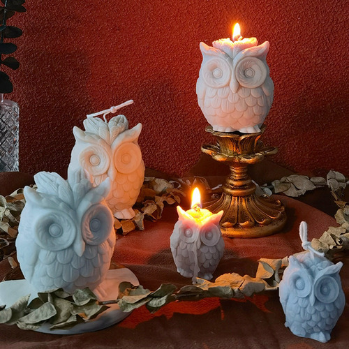 Moldes 3d Con Forma De Vela Con Forma De Búho, De Silicona,