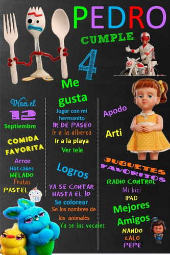  Pizarra Poster Editable Toy Story 