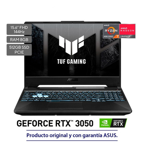 Imagen 2 de 6 de Computador Portátil Asus Gamer Fa506ic Ryzen 7 8gb Ssd 512gb