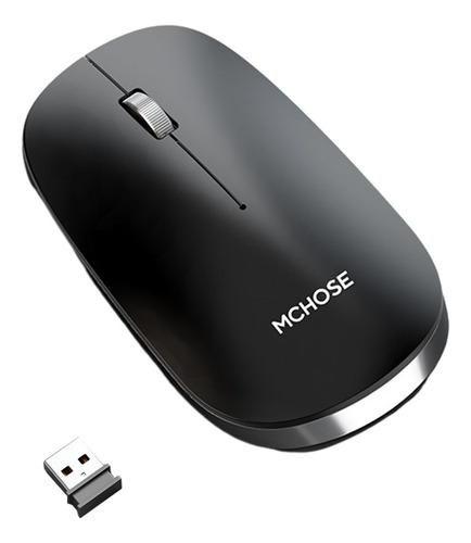 Mouse Bluetooth Sem Fio Portátil Silencioso E Recarregável Cor Preto Sem Fio + Bluetooth
