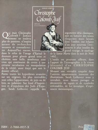 Cristóbal Colón Judío - Sarah Leibovici (Usado)