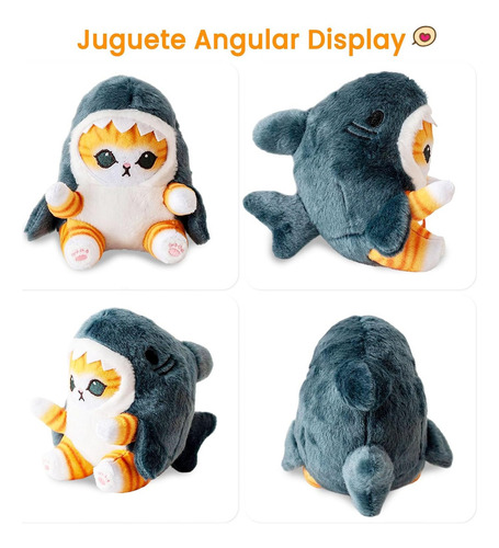 Lindo Tiburón Gato Tiburón Gato Muñeca Peluche 22 Cm