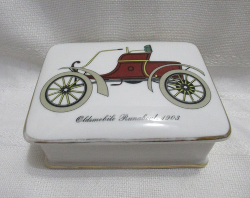 Alhajero Caja Porcelana Diseño Auto Antiguo Oldsmobile 1903