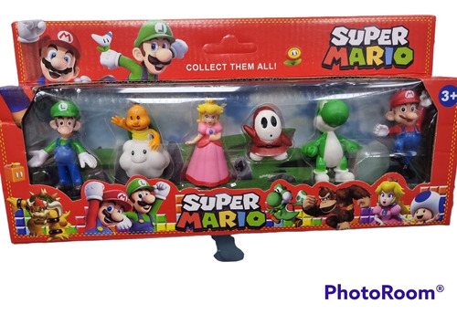 Set De 6 Figuras Super Mario Princesa Peach