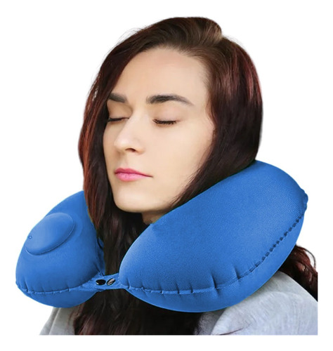 Almohada De Viaje Cojin Inflable Cuello Avión Auto Portátil