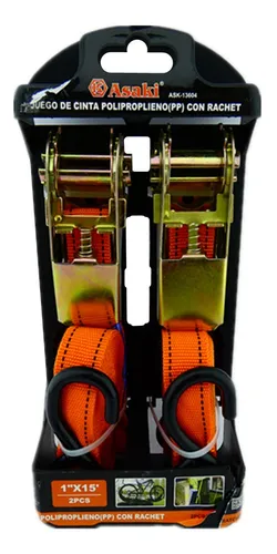 comprar Juego 2 Eslinga Cinta Amarre Con Ratchet 1pulgx15ft Asaki