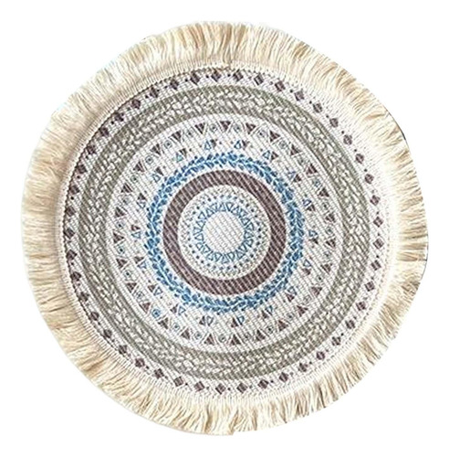 2 Mantel Individual Con Flecos De Mandala Boho Estilo D