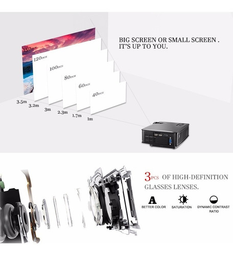 Projetor 1500 Lúmens Sd60, Hdmi,wi-fi, Pronta Entrega