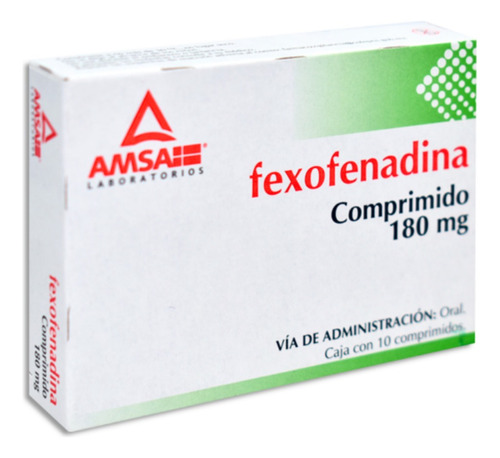 Fexofenadina 180 Mg Caja Con 10 Comprimidos Antihistamínico