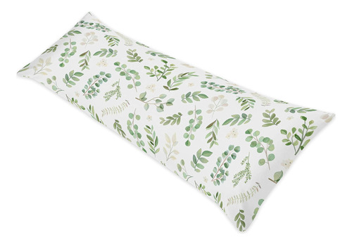 Funda De Almohada Para El Cuerpo Con Hojas Florales De Sweet