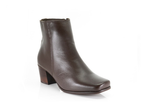 Imagem 4 de 8 de Bota Feminina Bico Quadrado Couro Tamanho Especial Até 43