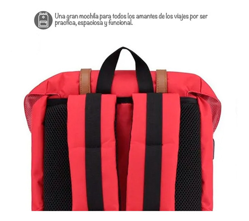 Imagen 3 de 10 de Mochila Himawari Okta 21 Litros Con Usb