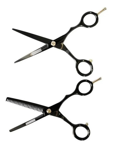 Kit Style.cut Tijera Cobalto Corte 5.5 + Pulir 5.5 Colores Color Negro