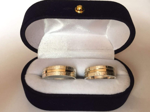 Argollas (anillos) De Matrimonio Plata 950 Con Oro 14 Kilate