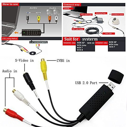 Tarjeta De Captura De Vídeo Redgo Vídeo Vhs Audio Vcr Usb Al