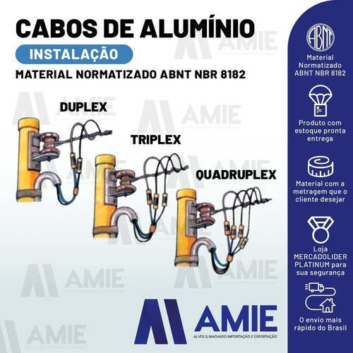 Cabo De Alumínio; Triplex 16mm - Rolo Com 280 Metros