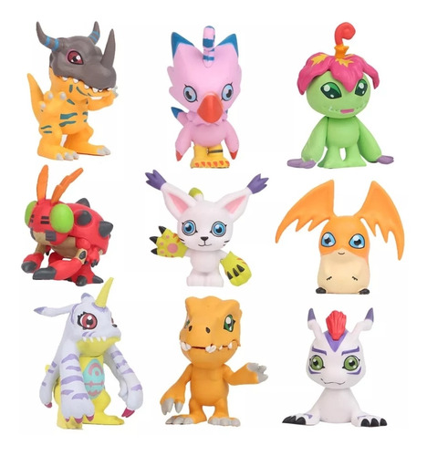 Set De Figuras Digimon Adventure , 9 Figuras, Envío Gratis