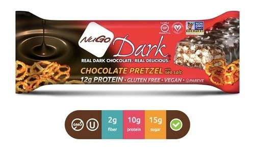 Nugo Dark Chocolate Pretzel (caja Con 12) Barritas