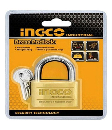 Ingco Candado Tipo Arco De Bronce 40 Mm #dbpl0402