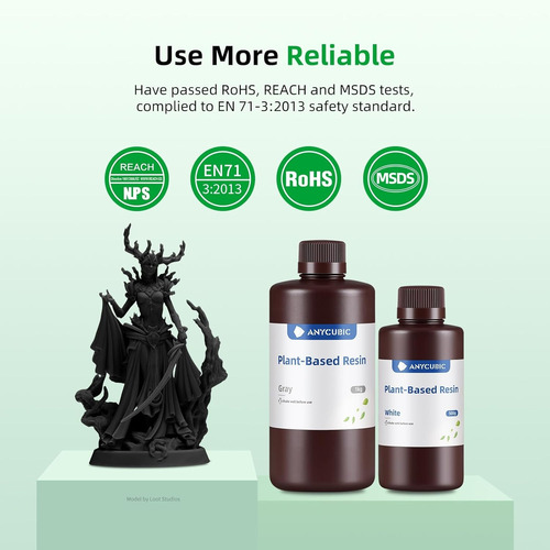 Resina Anycubic Impresora 3d Uv Plant-based Rapid 1kg Negro