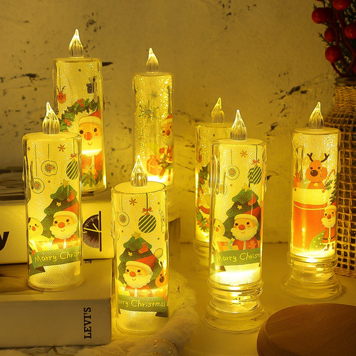 Lámpara De Noche Con Luz De Vela Led De Cristal, 10 Unidades