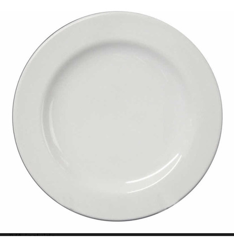 12 Platos Trinche 27 Cm De Porcelana Blanca Para Restaurante