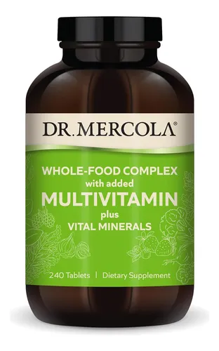 Dr. Mercola Complejo De Alimentos Integrales Con Multivitamínico Añadido Más Minerales Vitales, 30 Porciones (240 Table