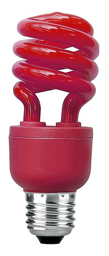 Lâmpada Compacta Colorida  15w 220v Vermelha - Kit Com 5pç
