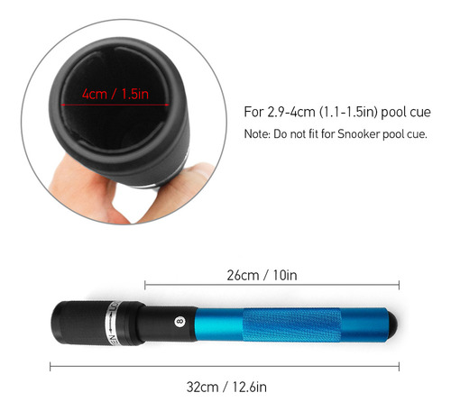Herramienta Extensora De Billar Pool Cue Extension De 12.6 P