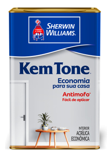 Sherwin Williams Econômica tinta acrílica kemtone cor branco gelo fosco 18l