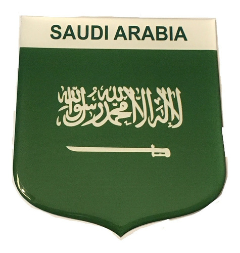 Adesivo Resinado Em Escudo Da Bandeira Da Arábia Saudita