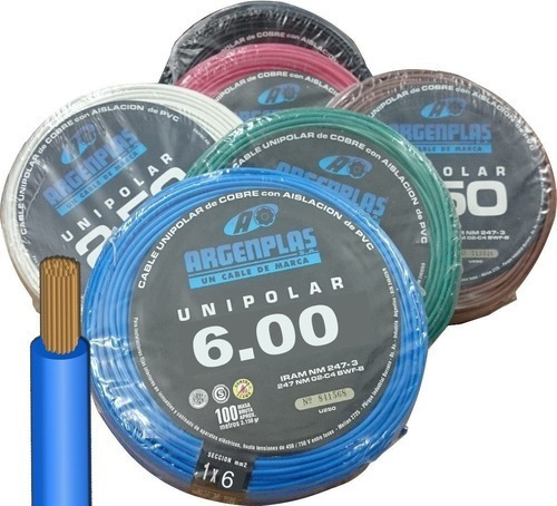 Cable Unipolar Argenplas 6mm X 100mts ¡el Mejor! Reapzone