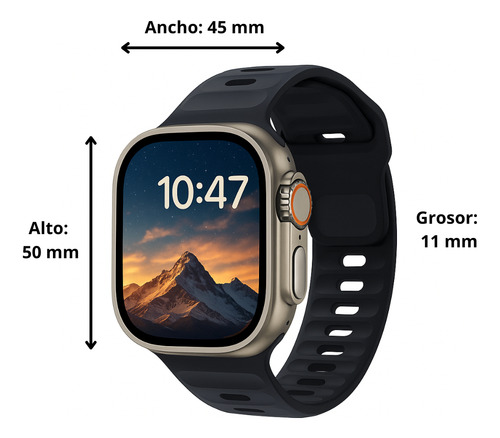 Reloj Inteligente - Smart Watch Dt 2 Ultra Con 3 Mallas Plateado