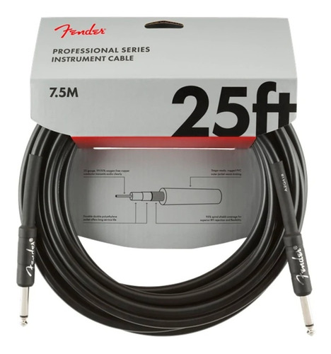 Cable De Guitarra/bajo Fender Professional Series 7,5m Recto