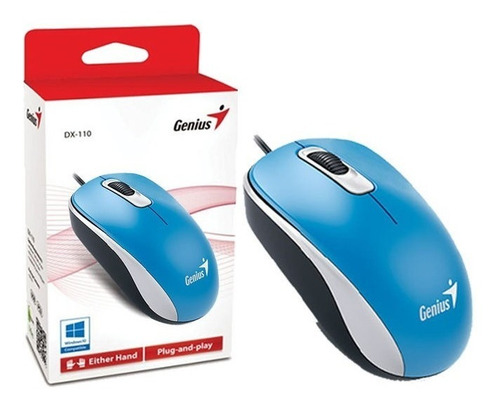 Imagen 3 de 3 de Mouse Genius Dx-110 Usb Azul Marino Para Pc Notebook