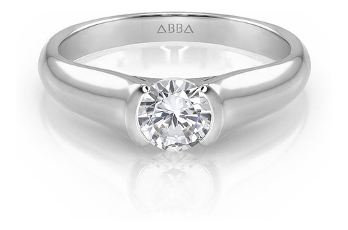 Anillo Compromiso Oro 14k Solitario Clásico Divino Abba Joya