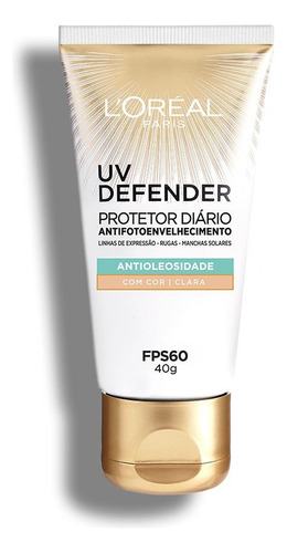 Protetor Solar Uv Defender Cor Clara Fps60 40g L'oréal Paris Tipo de pele Normal